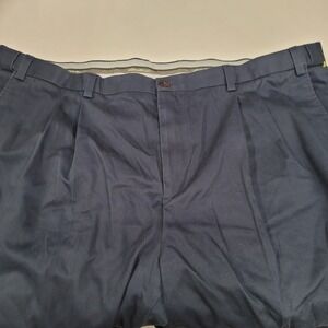 Eddie Bauer‎ Mens Pleated Dress Pants T46 Navy Blue Work Career
